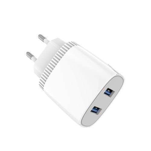 Мережевий зарядний пристрій Aspor A811 (2USB/2.4A) + кабель USB – Micro- білий
