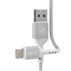 Кабель Aspor A122 USB – Lightning (2.1A/1.2м)- білий