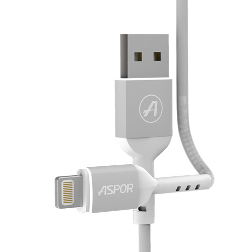 Кабель Aspor A122 USB – Lightning (2.1A/1.2м)- білий