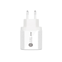 Сетевое зарядное устройство Aspor PD002 Premium Series (USB-C/USB QC 3.0/PD 20W) + кабель USB – Type-C- белый