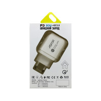 Сетевое зарядное устройство Aspor PD002 Premium Series (USB-C/USB QC 3.0/PD 20W) + кабель USB – Type-C- белый