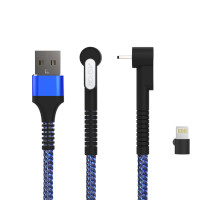 Кабель Aspor A186 Holder Nylon USB – Lightning (2.4A/1м)- чорний