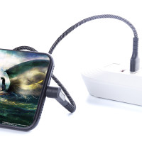 Кабель Aspor A186 Holder Nylon USB – Lightning (2.4A/1м)- чорний