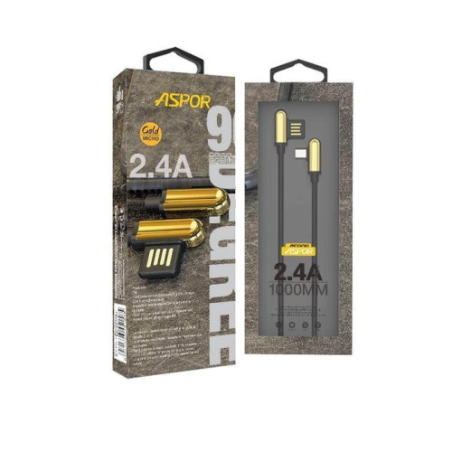 Кабель Aspor A118 USB – Micro (2.4A/1м)- срібло