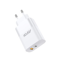 Мережевий зарядний пристрій Aspor A851 Universal Travel Charge (USB/USB-C/3A/65W)- білий