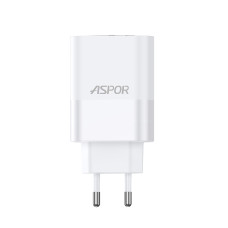 Мережевий зарядний пристрій Aspor A851 Universal Travel Charge (USB/USB-C/3A/65W)- білий