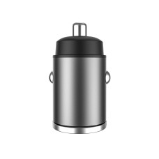 Автомобільний зарядний пристрій Aspor A908 Mini Metal (USB/USB-C/4.8A/30W)- графітовий
