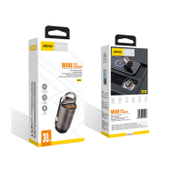 Автомобільний зарядний пристрій Aspor A908 Mini Metal (USB/USB-C/4.8A/30W)- графітовий