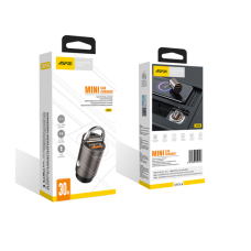 Автомобільний зарядний пристрій Aspor A908 Mini Metal (USB/USB-C/4.8A/30W)- графітовий