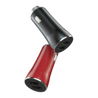 Автомобільний зарядний пристрій Aspor A918 Metal LED (2USB/3.4A) + кабель USB – Lightning- чорний