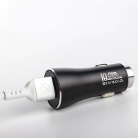 Автомобільний зарядний пристрій Aspor A918 Metal LED (2USB/3.4A) + кабель USB – Micro- чорний