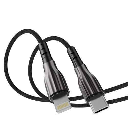 Кабель Aspor A110 Quick Charge Type-C – Lightning 3A/20W/1м- чорний