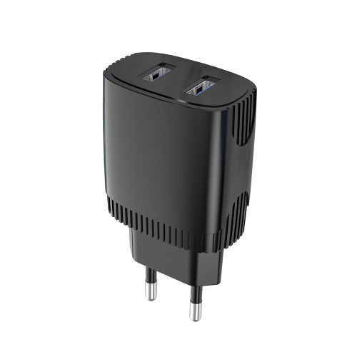 Мережевий зарядний пристрій Aspor A811 (2USB/2.4A)- чорний
