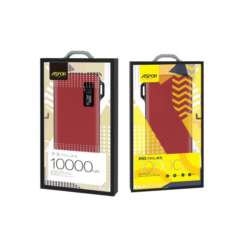 Портативний зарядний пристрій (Повербанк) Aspor A359 PD 10000 mAh- червоний