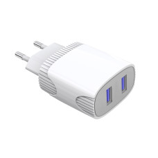 Мережевий зарядний пристрій Aspor A811 (2USB/2.4A) + USB кабель Type-C- білий