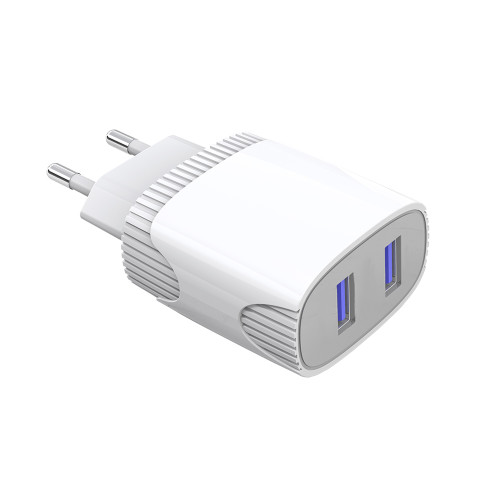 Мережевий зарядний пристрій Aspor A811 (2USB/2.4A) + USB кабель Type-C- білий