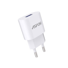 Мережевий зарядний пристрій Aspor A818 Plus (1USB/2.4A)- білий