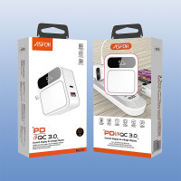 Мережевий зарядний пристрій Aspor A835 PD (USB/USB-C/3A)- білий