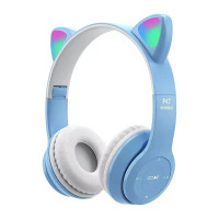 Bluetooth навушники CAT Ear P47M LED- голубий