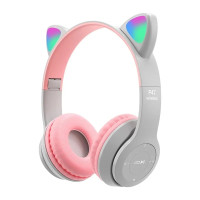 Bluetooth навушники CAT Ear P47M LED- рожевий