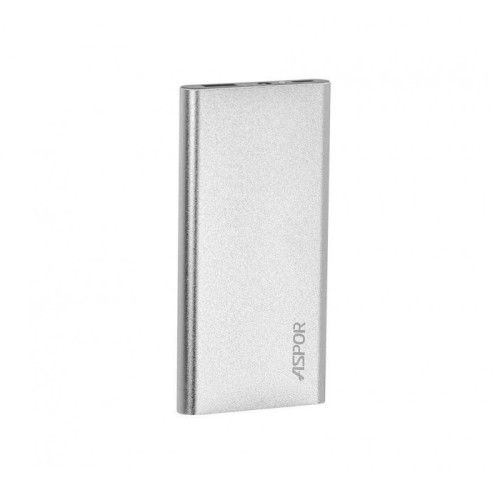 Портативний зарядний пристрій (Повербанк) Aspor A373 6000 mAh- срібло
