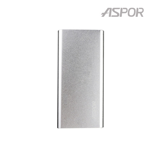 Портативний зарядний пристрій (Повербанк) Aspor A373 6000 mAh- срібло