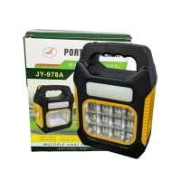 Портативний мультифункціональний ліхтар JY-978D + 2COB + сонячна панель + акумулятор Li-Ion- жовтий-чорний