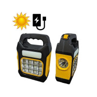 Портативний мультифункціональний ліхтар JY-978D + 2COB + сонячна панель + акумулятор Li-Ion- жовтий-чорний