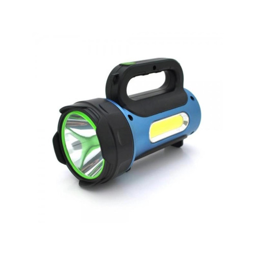 Ручний ліхтар T93 + COB + Solar (3 режима/microUSB/Li-Ion)- синій-чорний