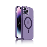 Чехол накладка Silicone Clear Case Full MagSafe для iPhone 14 Pro Max- deep purple