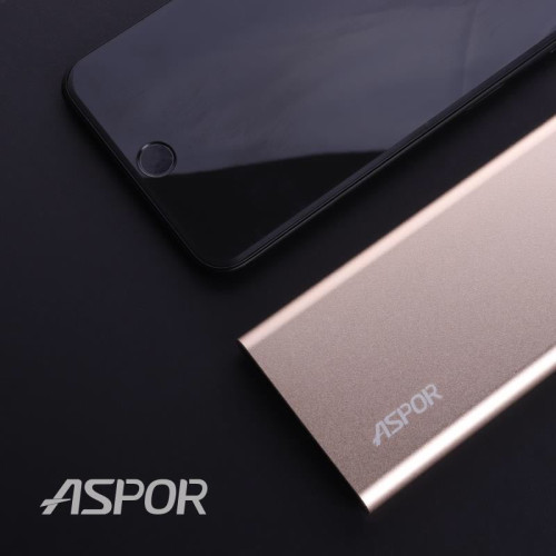 Портативний зарядний пристрій (Повербанк) Aspor A373 6000 mAh- рожеве золотий