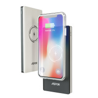 Портативное зарядное устройство (Повербанк) Aspor A341W 8000 mAh- бело-черный