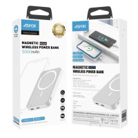 Портативное зарядное устройство (Повербанк) Aspor A325 MagSafe Battery Pack 5000 mAh (Type-C/Lightning/20W)- белый