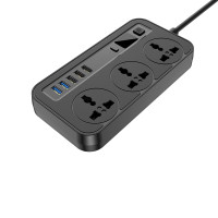 Мережевий фільтр-подовжувач Aspor A503 Auto Max (5USB/3.4A/2м)- чорний