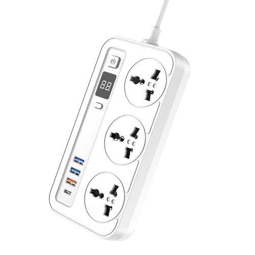 Мережевий фільтр-подовжувач Aspor A505 PD (3USB/USB-C/3A/20W/2м)- білий