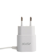 Мережевий зарядний пристрій Aspor A802 (1USB/1A) LED + USB кабель Type-C- білий