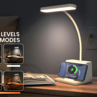 Настольная лампа с органайзером SD-873W5 LED Flexible + Wireless Charge (5V/5W/1.8A)- белый