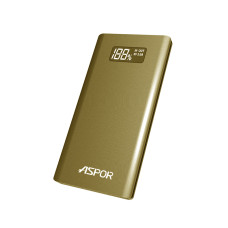 Портативний зарядний пристрій (Повербанк) Aspor A387S 10000 mAh- золотий