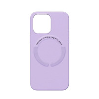 Чехол накладка Leather with MagSafe iPhone 12 Pro Max- elegant purple