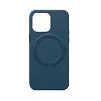 Чехол накладка Leather with MagSafe iPhone 14 Plus- indigo blue