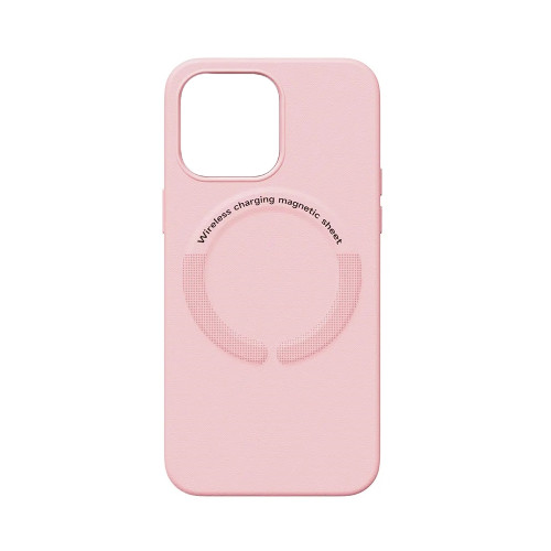 Чохол накладка Leather with MagSafe iPhone 14 Plus- sand pink
