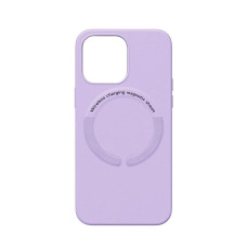 Чохол накладка Leather with MagSafe iPhone 14 Pro- elegant purple