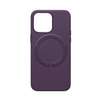 Чехол накладка Leather with MagSafe iPhone 14 Pro- violet