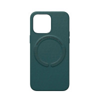 Чехол накладка Leather with MagSafe iPhone 15 Pro- forest green