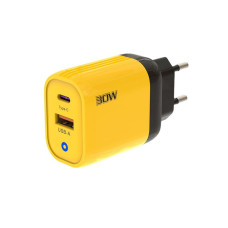 Сетевое зарядное устройство ADC-PD004 30W (USB/Type-C/3A)- желтый