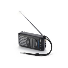 Bluetooth колонка TG368 (FM радио, солнечная панель)- черный