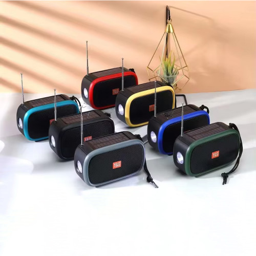 Bluetooth колонка TG632 (FM радіо, ліхтарик, сонячна панель)- чорний