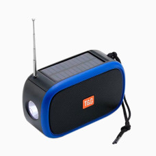 Bluetooth колонка TG632 (FM радио, фонарик, солнечная панель)- голубой