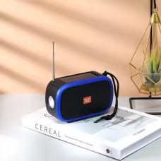 Bluetooth колонка TG632 (FM радио, фонарик, солнечная панель)- голубой