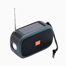 Bluetooth колонка TG632 (FM радио, фонарик, солнечная панель)- зеленый